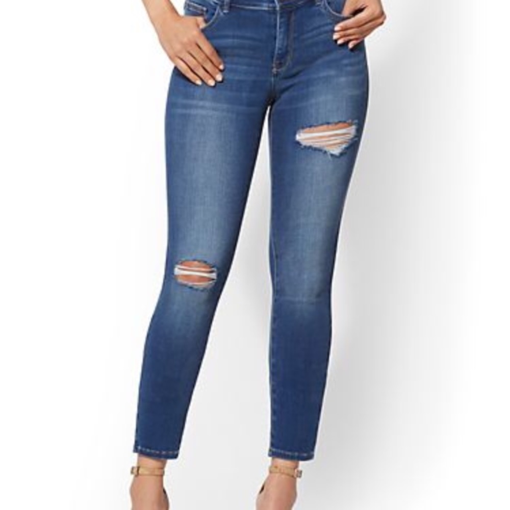 NY&Co High Waist Curvy Legging Jeans 10 Tall 💋